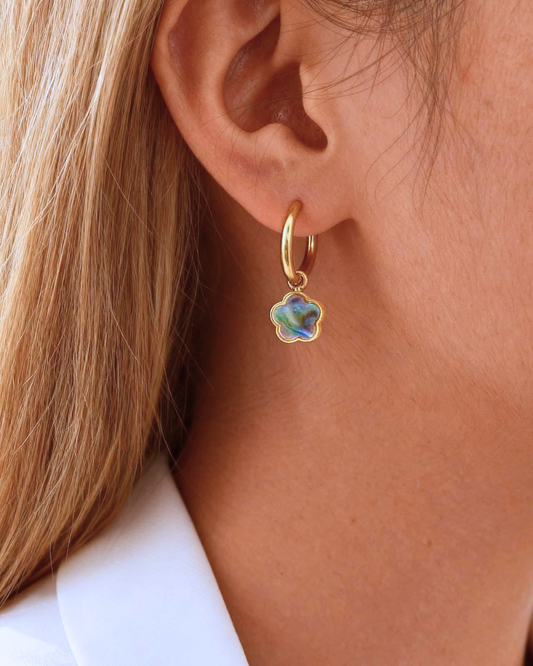 Aurora Light Clover Earrings – 18k Gold