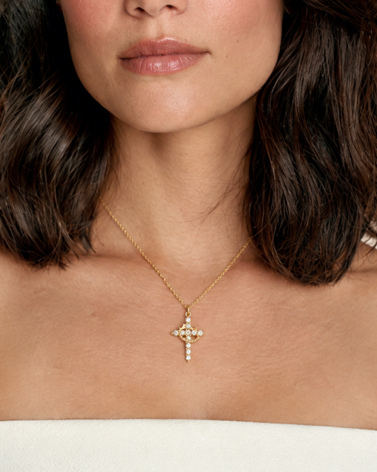 Elora Cross and Crown Necklace – Christian Jewelry