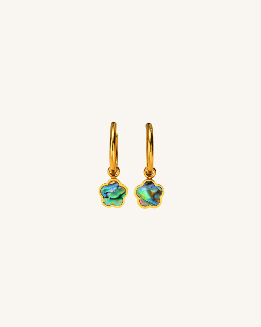 Aurora Light Clover Earrings, 18k Gold – view 2