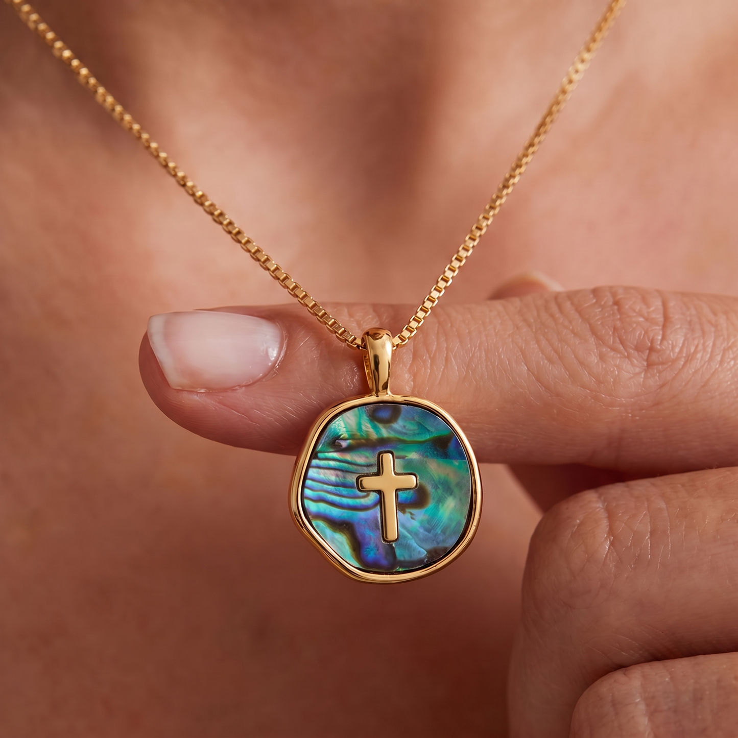Aurora Light Cross Necklace (Preorder)