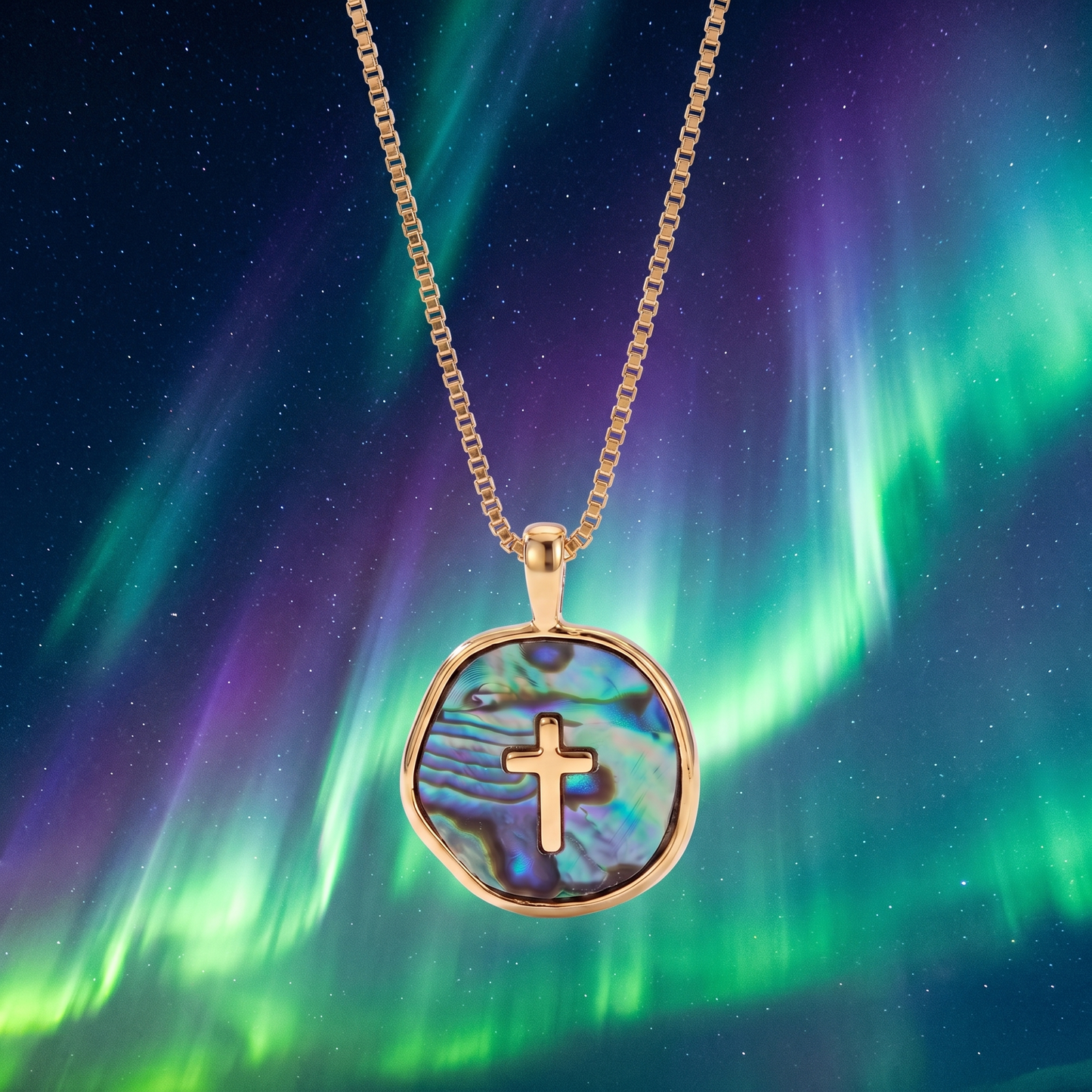 Aurora Light Cross Necklace (Preorder)