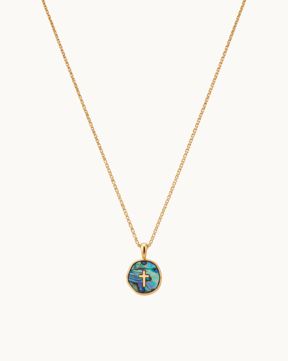 Aurora Light Cross Necklace, 18k Gold – view 2