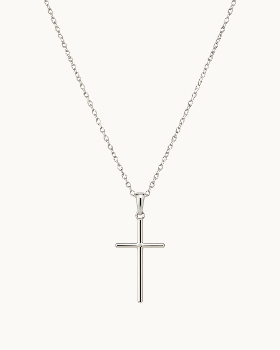 Elora Classic Cross Necklace in Silver