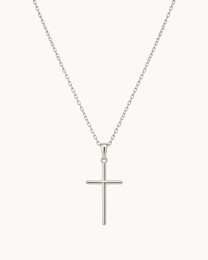 Elora Classic Cross Necklace in Silver