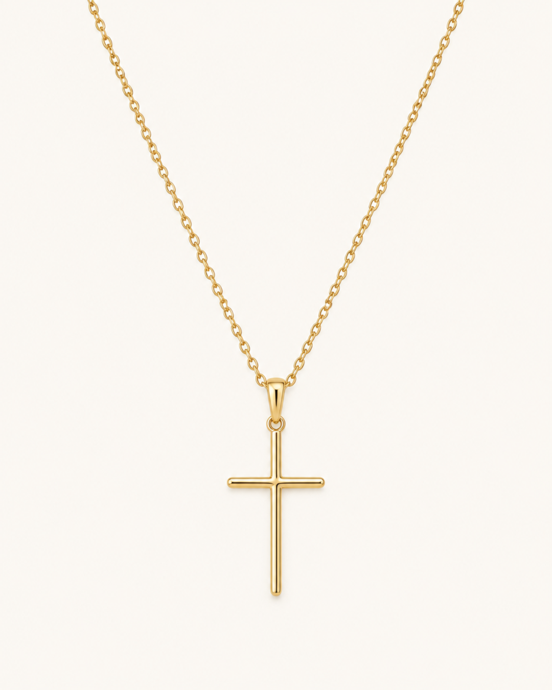 Elora Classic Cross Necklace in 18k Gold