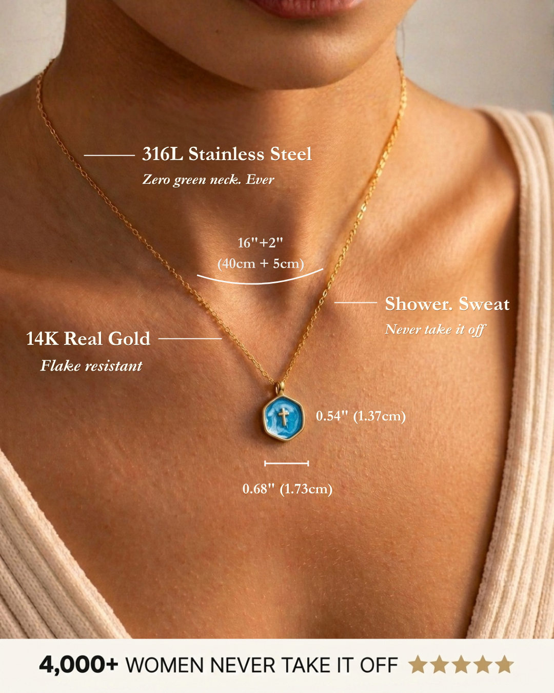 Living Water Necklace, John 4:14 Christian Necklace – view 2