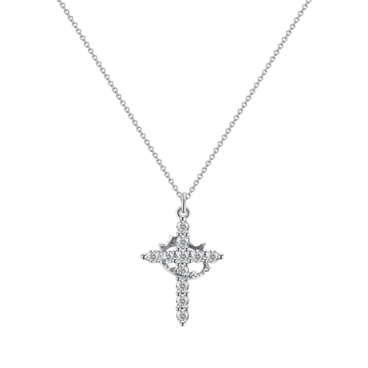 Elora Cross and Crown Necklace