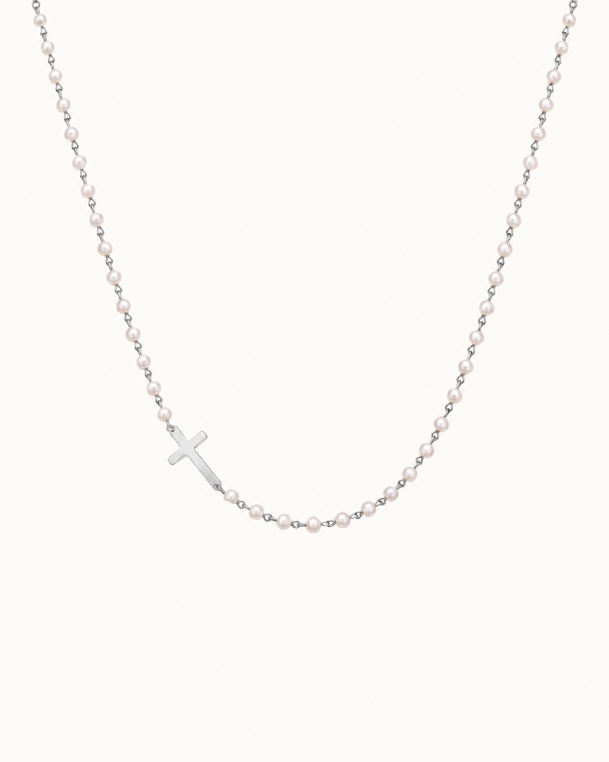 Elora Pearl Necklace in Silver
