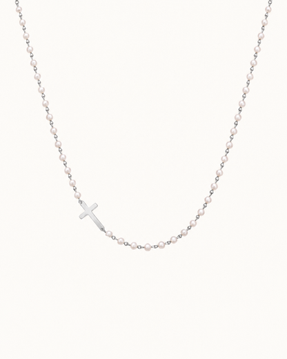 Elora Pearl Necklace in Silver