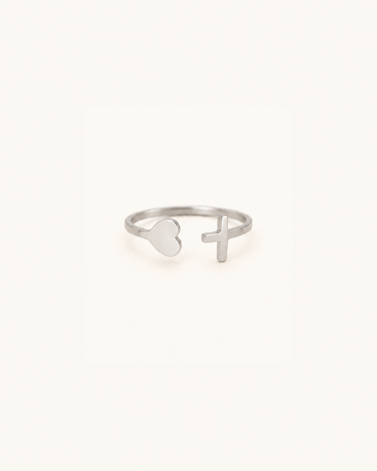He Is Within Her Heart Ring in Silver