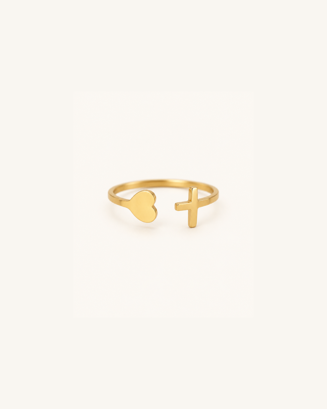 He Is Within Her Heart Ring in 18k Gold