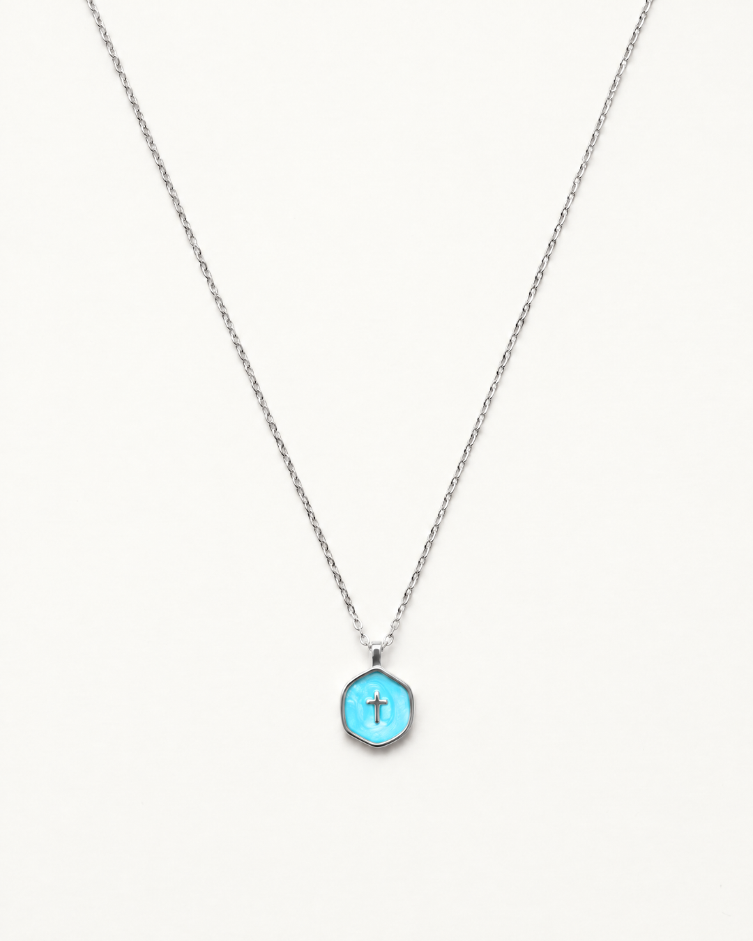 Living Water Necklace In Silver in Pearl Turquoise