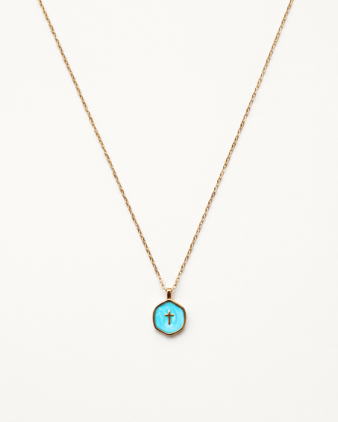 Living Water Necklace in Pearl Turquoise, 14k Gold-plated