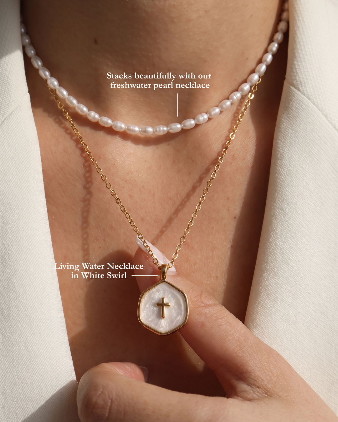 Living Water Necklace, John 4:14 Christian Necklace – view 5