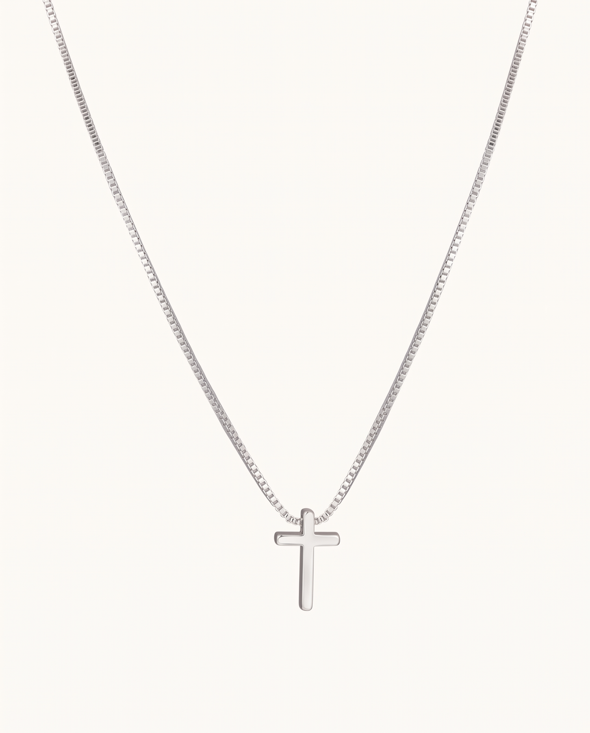 Mini Cross Necklace in Silver