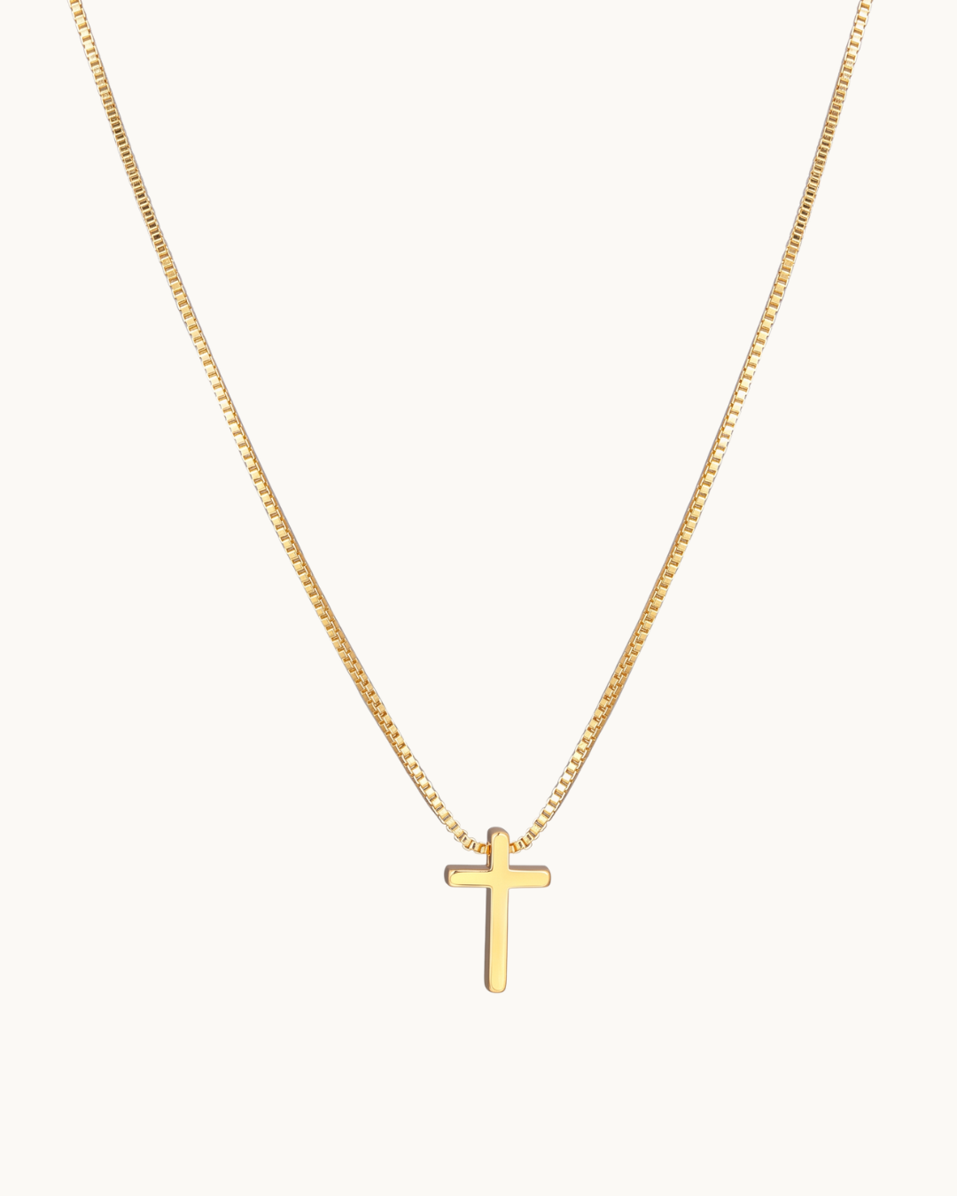 Mini Cross Necklace in 18k Gold