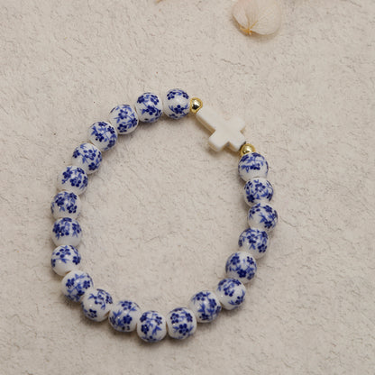 WWJD Blessing Bracelet Stack (Limited Floral Ceramic Beads)