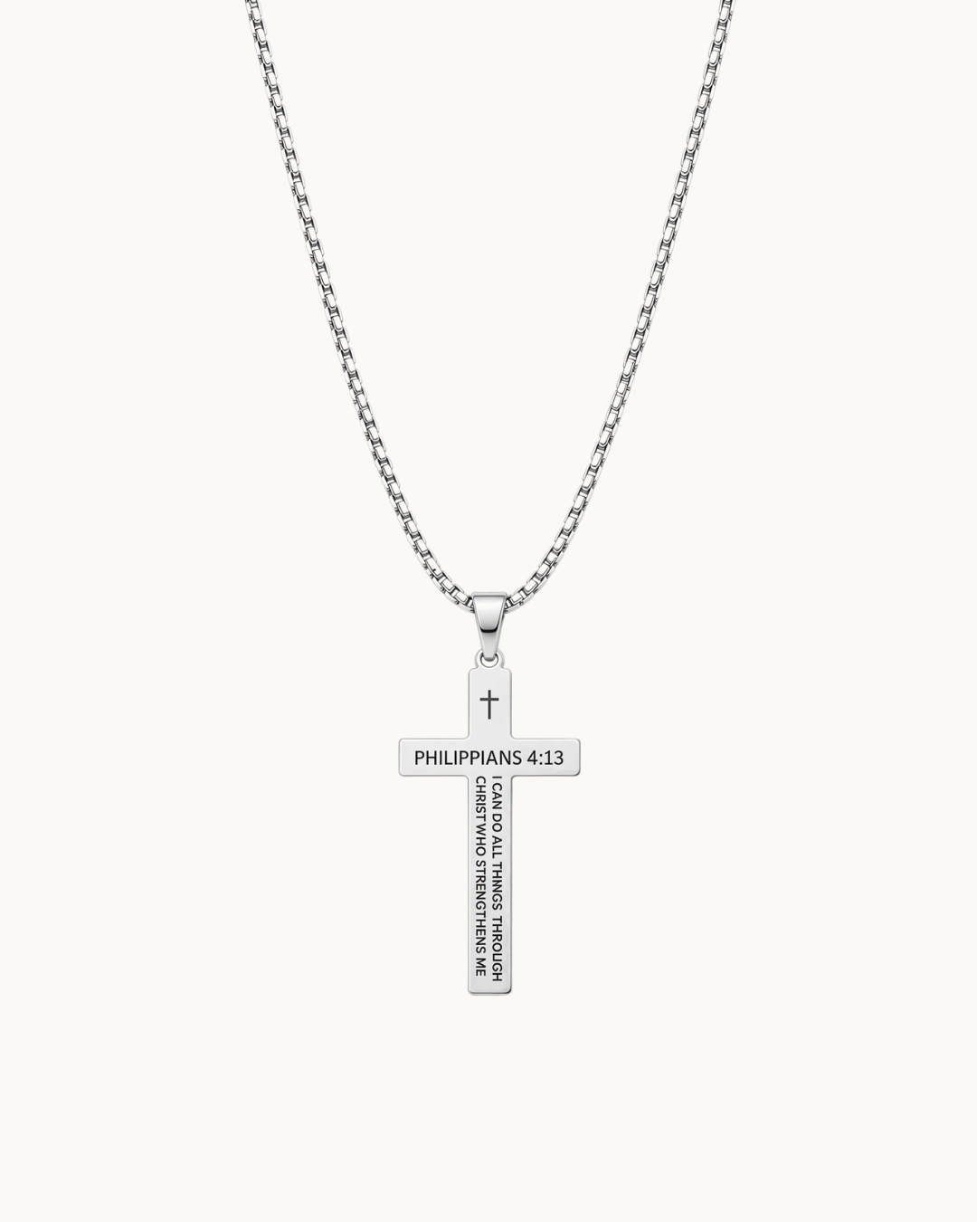 Philippians 4:13 Cross Necklace – Christian Necklace