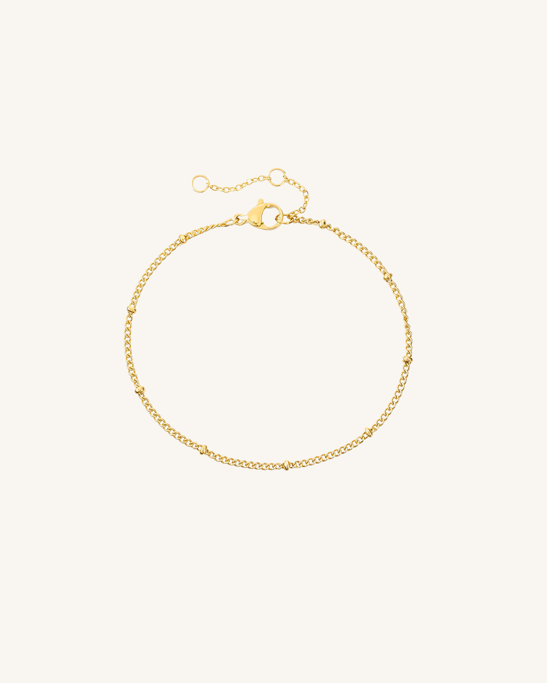 Stacking Beaded Chain Bracelet, Gold Beaded Stacking Bracelet – view 2
