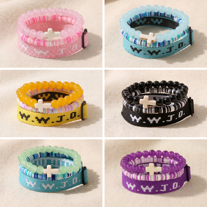 WWJD Collection of 3 Bracelet Stack