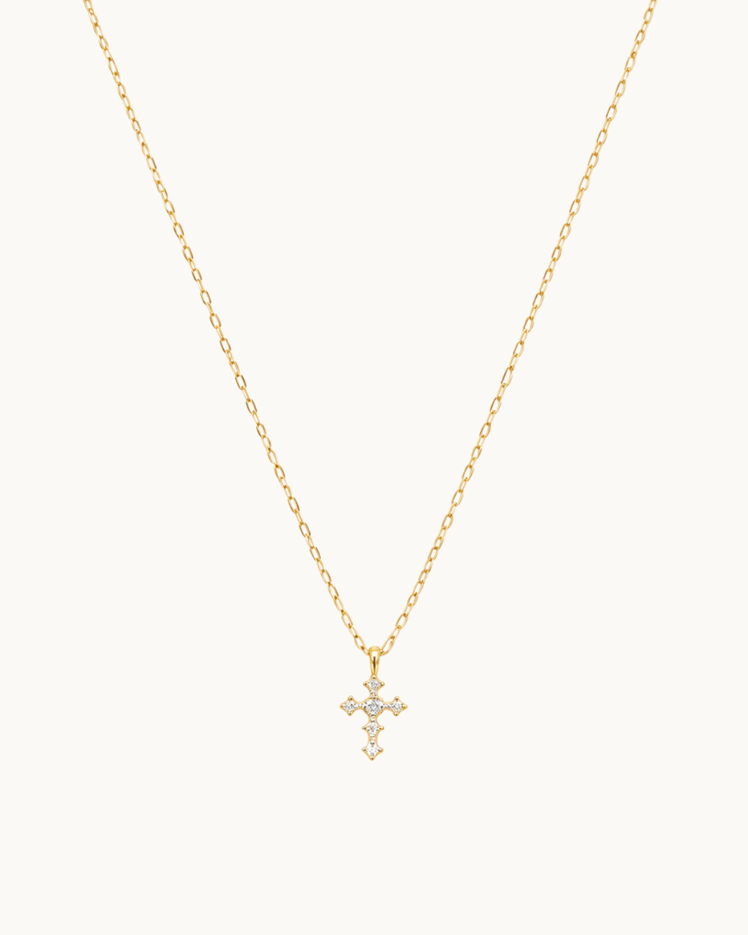 Whisper Cross Necklace in Gold