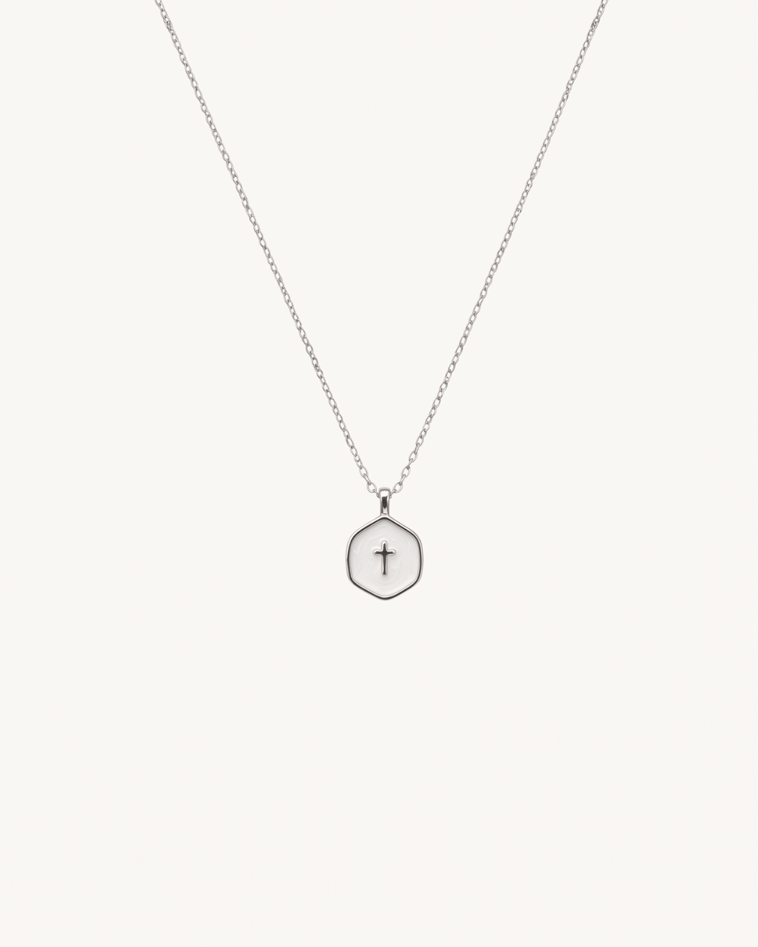 Living Water Necklace In Silver in White Swirl