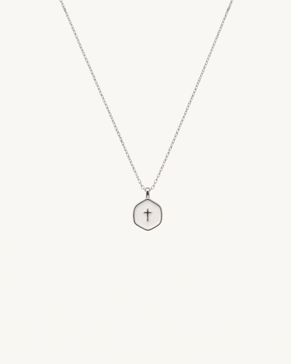 Living Water Necklace In Silver in White Swirl