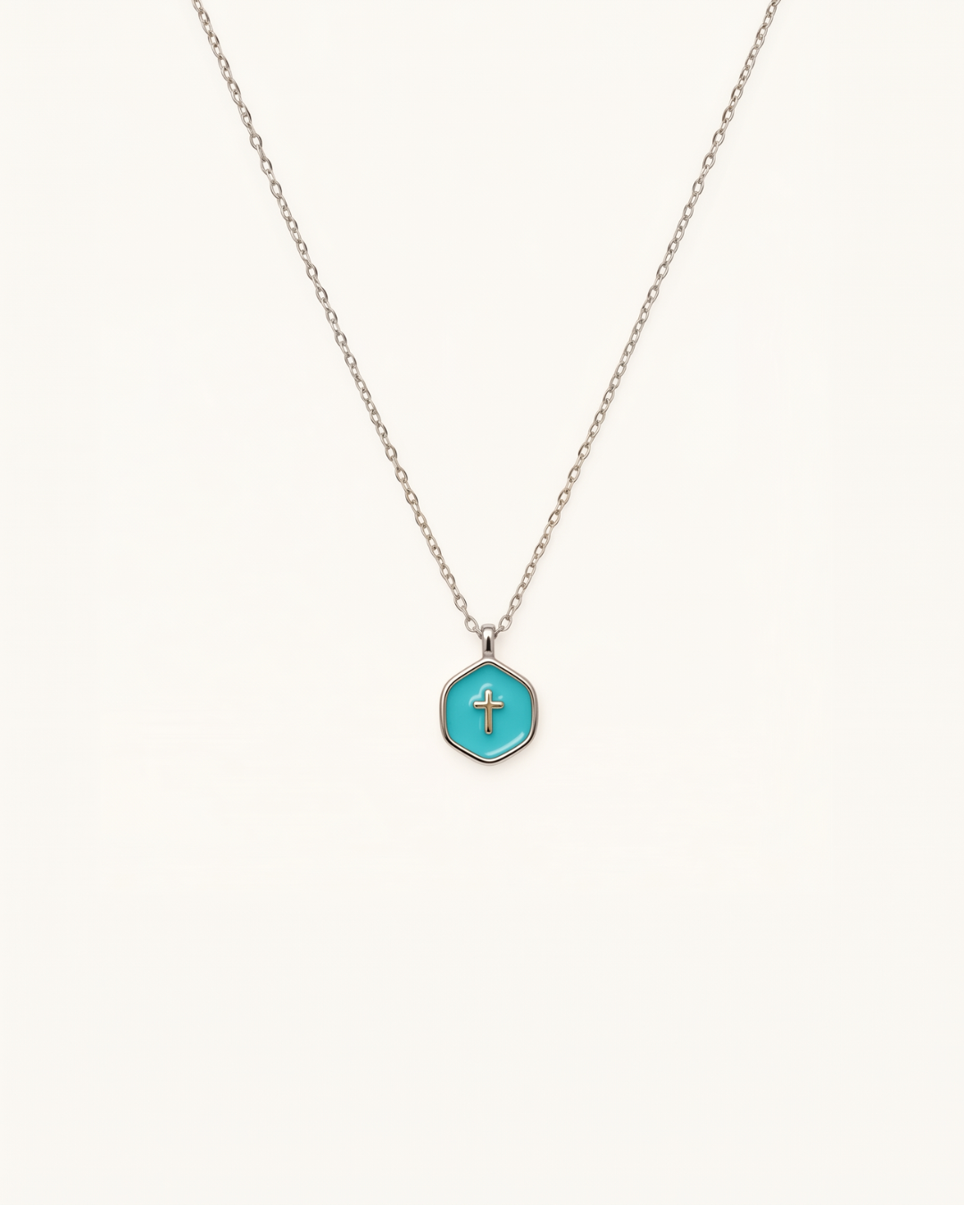 Living Water Necklace In Silver in Cyan