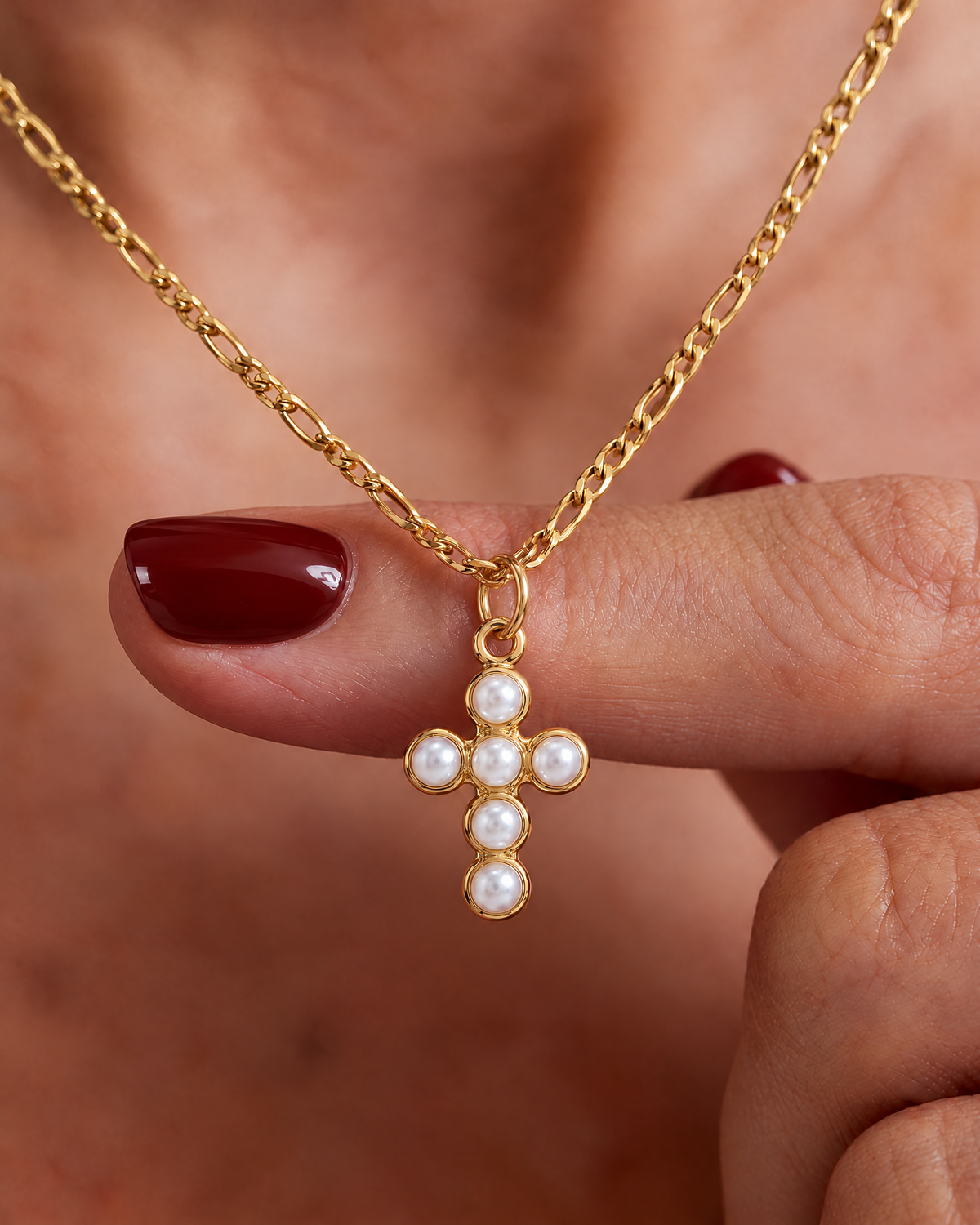 Elora Pearl Chain Necklace – 18k Gold