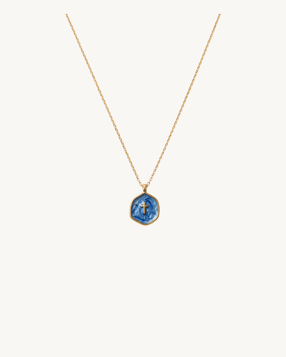 Living Water Necklace in Midnight Blue, 14k Gold-plated