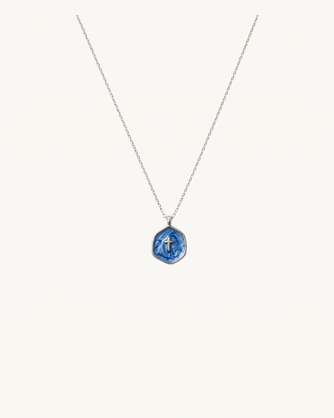 Living Water Necklace In Silver in Midnight Blue