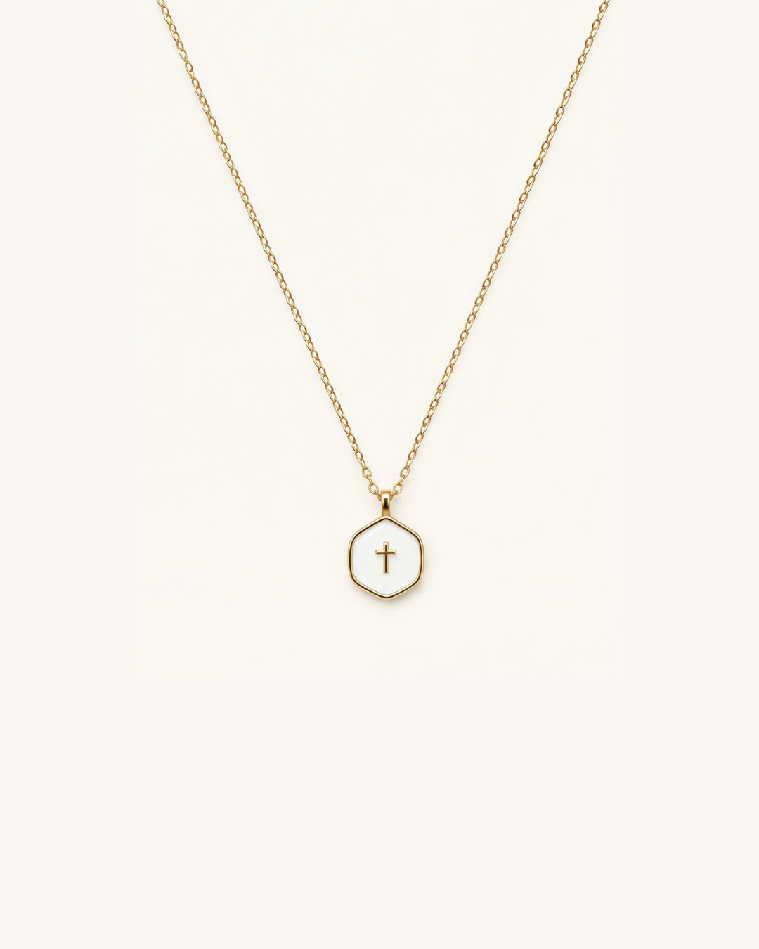 Living Water Necklace in Pure White, 14k Gold-plated