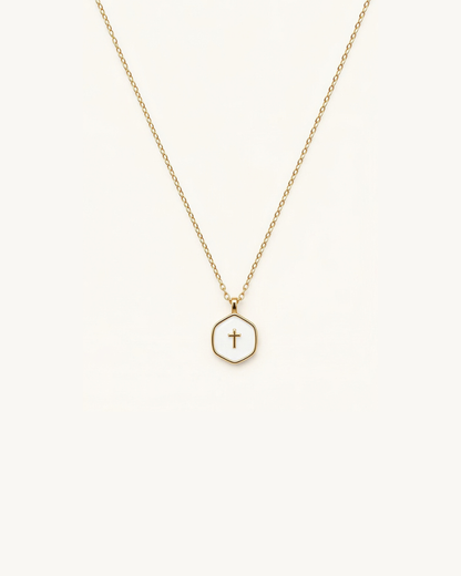 Living Water Necklace in Pure White, 14k Gold-plated