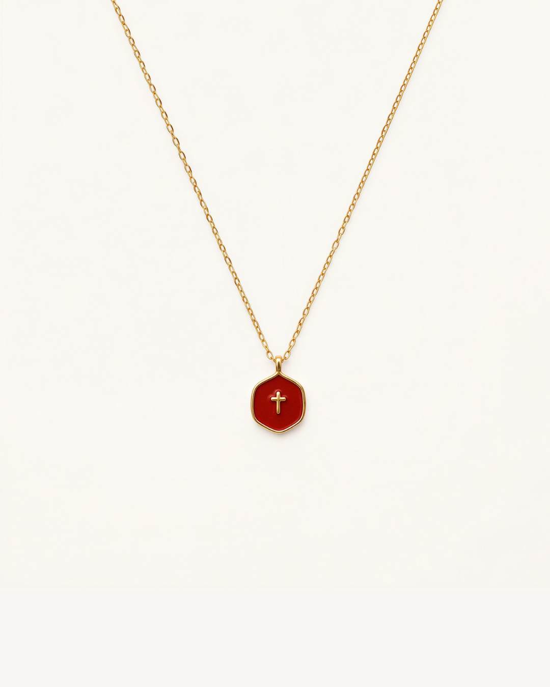 Living Water Necklace in Scarlet, 14k Gold-plated