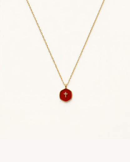 Living Water Necklace in Scarlet, 14k Gold-plated